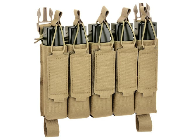 Tasca porta caricatori MP5 5 posti Buckle-Up Laser-Cut Tan di 8FIELDS