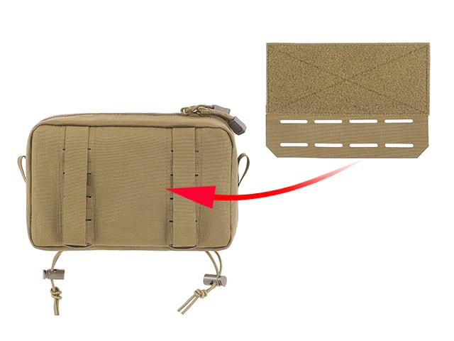 Tasca utility a due scomparti con pannello di montaggio, taglio laser - Tan di 8FIELDS