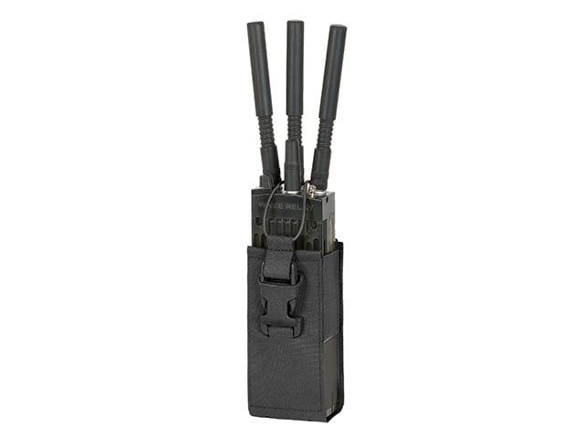 Tasca porta radio Laser Cut open-top nera di 8FIELDS