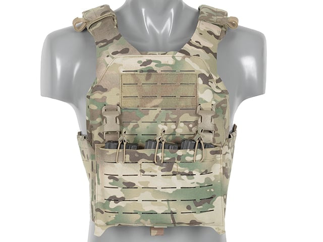 QRF Plate Carrier Laser-Cut Buckle Up con Tasca Caricatore AR15/AK Multicamo di 8FIELDS