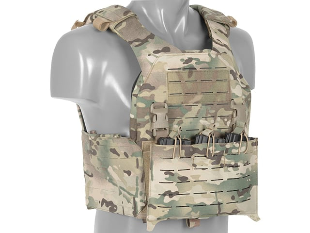 QRF Plate Carrier Laser-Cut Buckle Up con Tasca Caricatore AR15/AK Multicamo di 8FIELDS