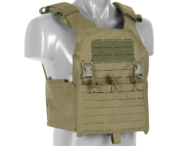 Plate Carrier QRF Laser-Cut Buckle Up con porta caricatori AR15/AK verde oliva di 8FIELDS