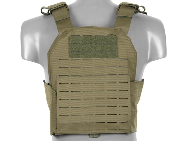 Plate Carrier QRF Laser-Cut Buckle Up con porta caricatori AR15/AK verde oliva di 8FIELDS