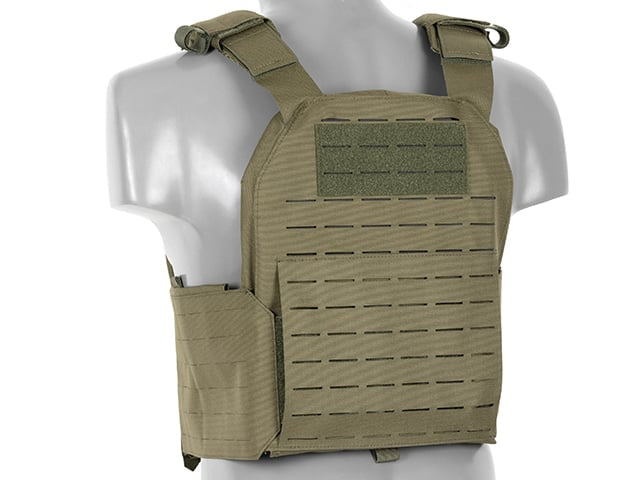 Plate Carrier QRF Laser-Cut Buckle Up con porta caricatori AR15/AK verde oliva di 8FIELDS