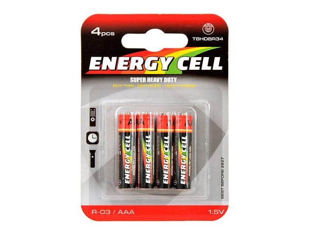 Batterie AAA/R03 Super Heavy Duty - 4 pezzi di ENERGY CELL